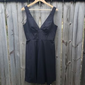 Donna Ricco Black Silk Empire Waist A-line Dress